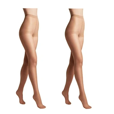 Abbildung von Conte elegant 2er Pack langlebige Damenstrumpfhose Halbmatt SOLO 20 DEN Damen Feinstrumpfhose Strumpfhose mit markiertem Höschenteil Einfarbig Farbe Beige Größe 5