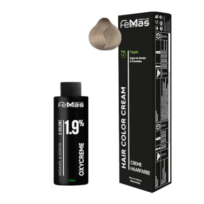 Abbildung von Femmas Haarfarbe Set Superaufheller Gold 903 I Hair Color Cream 100ml + Oxycreme 1.9% Permanente Haar Coloration Entwickler Schonend &amp; langanhaltend Salon für Zuhause