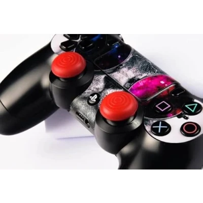 Abbildung von Set mit 4 Joystick Schutzfolien, kompatibel Allen Konsolen Controllern/G MOTIONS, Personalisierung Ihrer Joysticks, besserer Griff und Rundumschutz G Curve Rot