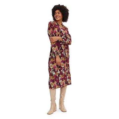 Abbildung von Cartoon Casual MIT GÜRTEL Freizeitkleid, Damen, Größe: 38, Weiß violett