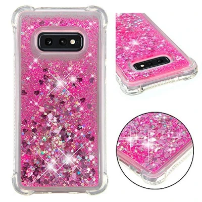 Abbildung von KBIKO zxl Kompatibel mit Samsung Galaxy S10 Lite Glitzer Flüssig Hülle, Handyhüllen Flüssigkeit Wasserfall Farbverlauf Sternen Transparent Silikon Bumper Schutzhülle für A91.Pink YBL