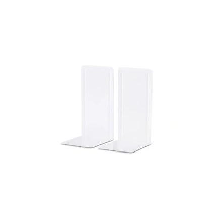 Abbildung von MAUL Buchstütze Registraturstütze aus Metall (2er Pack) Bücherhalter, Organzier für Kinder, Bücher, Büro, Regal Bücherstütze stabilem im stilvollen Design 14x12x24cm Weiß