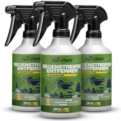 Abbildung von bio chem Regenstreifen Entferner für Wohnmobil, Caravan, Boot 3X 500 ml Tiefenwirksames Haftgel entfernt mühelos hartnäckige Verschmutzungen Made in DE