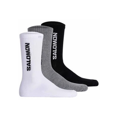 Abbildung von Salomon Unisex 3ER PACK Everyday CREW Socken, Größe: 43 44, Schwarz weiß grau