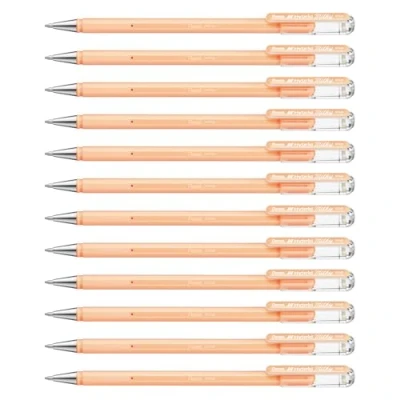 Abbildung von Hybrid Milky K108 PF Gel Tintenroller, pastell orange, Strahlend auf Hellen und farbigen Papieren, Strichstärke 0, 4 mm, 12 Stück