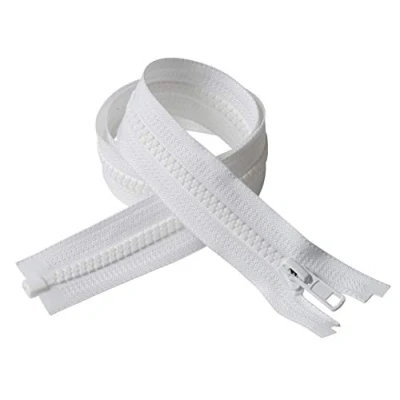 Abbildung von Ipea Reißverschluss Größe #5 verschiedene Längen 2 Stück zwei teilbare Reißverschlüsse für Näharbeiten, Jacken Länge 55 cm Breite 30 mm Farbe: weiß.