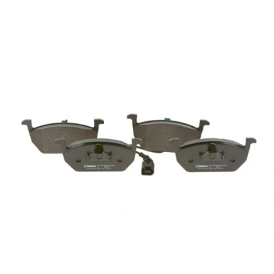Abbildung von BOSCH 0 986 494 721 Bremsbelagsatz Low Metallic mit integriertem Verschleißsensor Anti Quietsch Blech, Kolbenclip SEAT: Leon III Schrägheck