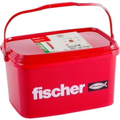 Abbildung von fischer DuoPower 10 x 50, praktischer Eimer mit 720 Universaldübeln, leistungsstarker 2 Komponenten Dübel, Kunststoffdübel zur Befestigung in Beton, Ziegeln, Stein, Gipskarton uvm.