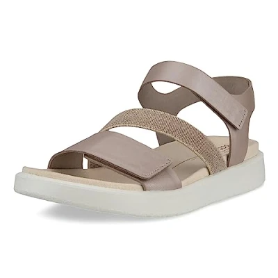 Abbildung von ECCO Flowt FLAT Riemensandalette, Damen, Größe: 37, Grey rose metallic Schuhe