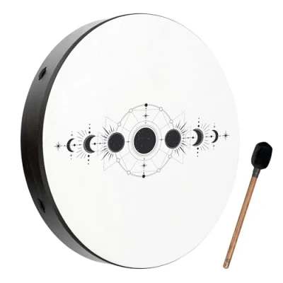 Abbildung von Sonic Energy Trommel Mondphasen 55,9 cm Schamanisches Instrument mit Kunststofffell Für Meditation, Klangreisen, Percussion Inkl. Schlägel (RD22DWB SH)