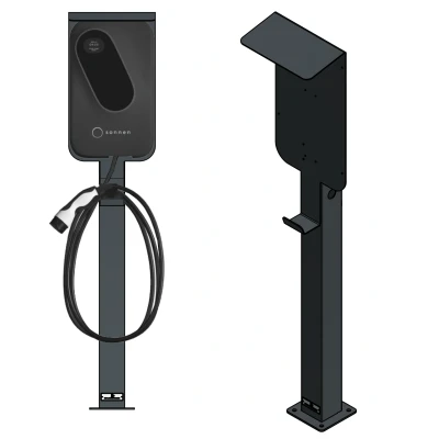Abbildung von Ladesäule passend für Sonnen Charger Wallbox mit Dach Ständer Standfuß Stele Base