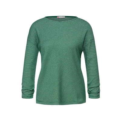 Abbildung von Street One Gestreiftes Langarmshirt, Damen, Größe: 34, Grün
