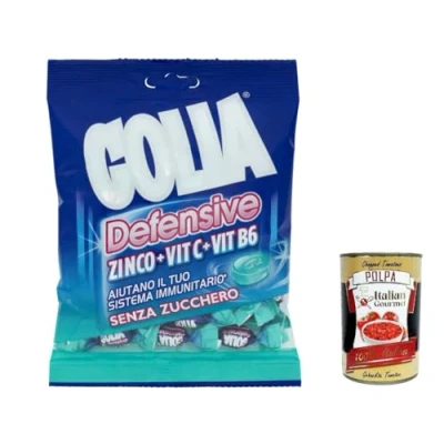 Abbildung von 3x Perfetti Golia Defensive Zinco ungesüßt, + Vit C B6 Süßigkeiten frisch Geschmack Bonbon Lollies 75g Italian Gourmet polpa 400g