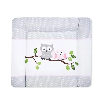 Abbildung von Julius Zöllner® Wickelauflage Softy 75x75 cm weiche Wickelunterlage Baby Wickeltischauflage Folie, wasserdicht &amp; abwischbar Made in Germany OEKO TEX Standard 100 Eulen rosa