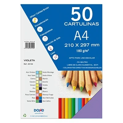 Abbildung von Dohe 50 Stück A4 Kartons für Bastelarbeiten und Drucken 21x29,7 cm 180 g/m² Bürobedarf