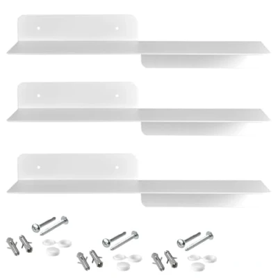 Abbildung von SOTECH 3er Set Design Schwebe Regal Hover I 350 x 130 78 mm weiß, Wandmontage, Hängeregal inkl. Befestigungsset, modernes Bücherregal für Bad Küche oder Wohnzimmer