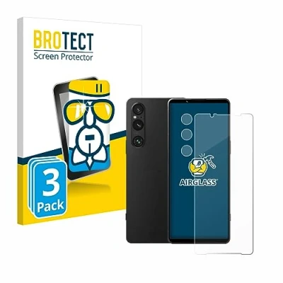 Abbildung von BROTECT Schutzglas für Sony Xperia 1 V (Display+Kamera) (3 Stück) Schutzfolie Panzer Folie Glas [Extrem Kratzfest 9H, Anti Fingerprint,