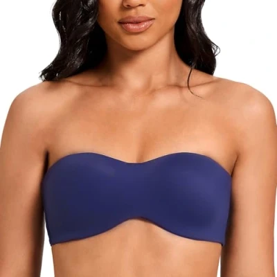 Abbildung von MELENECA Damen Trägerloser BH Bügel,Ohne Einlagen,Große Größe Minimizer Bandeau Blue 90D