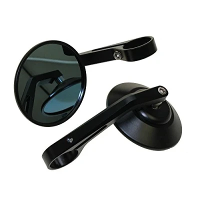 Abbildung von 2x Motorrad Spiegel Lenkerendenspiegel Alu CNC schwarz rund universal ist kompatibel mit Adiva BMW Ducati Goes Harley Davidson Honda Kawasaki Suzuki Vespa Yamaha