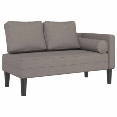 Abbildung von vidaXL Chaiselongue mit Kissen Taupe Stoff, 1 Teile