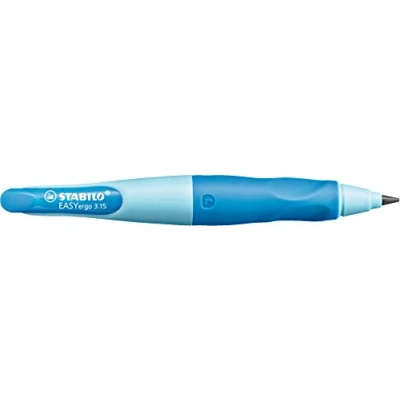 Abbildung von Ergonomischer Druck Bleistift für Linkshänder STABILO EASYergo 3.15 in hellblau/dunkelblau inkl. 1 dicken Mine Härtegrad HB &amp; Spitzer