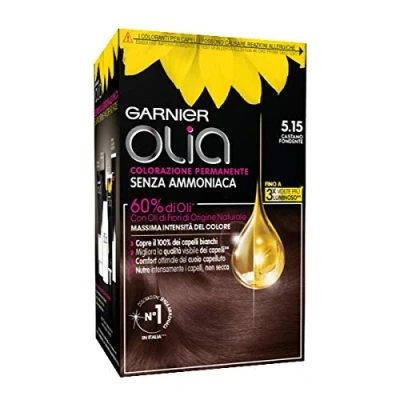 Abbildung von Permanente Coloration und Abfärbung von Garnier Olia 5.15 dunkle Kastanie