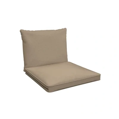 Abbildung von POKAR Loungekissen Stuhlkissen für Stuhl Rattanmöbel Gartenmöbel Kissen, 2er Set (1x Sitzkissen 60x60x5 cm + 1x Rückenlehne 60x40x15 cm), Beige