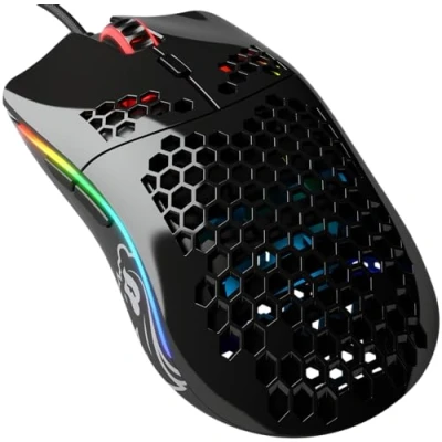 Abbildung von Glorious Gaming Model O (Minus) Compact Wired Mouse Im superleichten Wabendesign mit 58 g, RGB Beleuchtung, Pixart 3360 Sensor, Omron Schalter, beidhändig Glänzend Schwarz