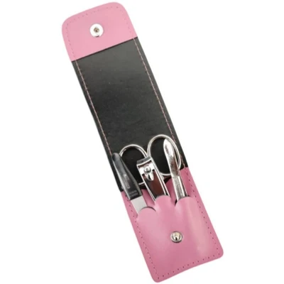 Abbildung von EloModa Maniküre Etui 4 teiliges Solingen* Set mit echt Leder Etui, Nagelschere, tlg., Made in Germany