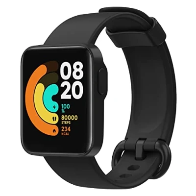 Abbildung von MoKo Armband Kompatibel mit Xiaomi Mi Watch Lite/Redmi Watch, Weiches Silikon Sportarmband Ersatzarmband Uhrenarmband Schwarz