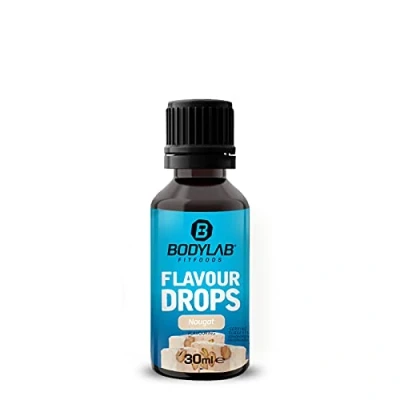 Abbildung von Bodylab24 Flavour Drops 30ml Nougat, Kalorienfreie, Zuckerfreie &amp; Fettfreie Aroma Tropfen, Flavdrops zum Süßen von Lebensmitteln, Kaffee Sirup, Geschmackstropfen ohne Künstliche Farbstoffe