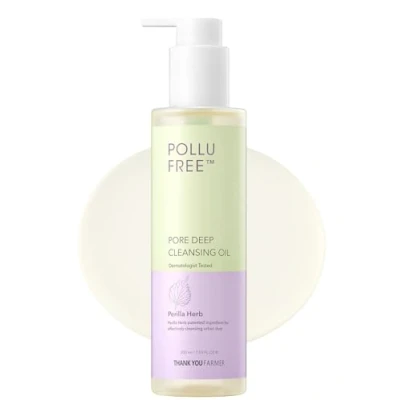 Abbildung von THANKYOU FARMER Pollufree Pore Deep Cleansing Oil 200ml Blackhead Cleanser, Korean Herb Extracts, Lightweight Cleanser for Face, All skin types