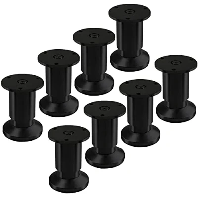 Abbildung von 8 Stück Möbelfüße TERRA Höhe 80 mm Schwarz eloxiert Sofafüße höhenverstellbar bis max. 15 mm, belastbar 250 kg/je Fuß von SOTECH
