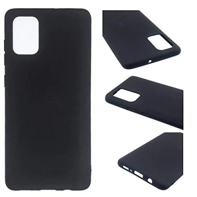 Abbildung von CoverKingz Silikon Handyhülle kompatibel mit Samsung Galaxy A03s Slim Handycase Soft Cover Bumper Gummi Hülle Matt Schwarz