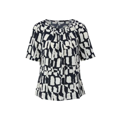 Abbildung von s.Oliver Black Label À Motif ORNÉ DE DÉTAILS PLISSÉS Bluse, Damen, Größe: 40, Navy
