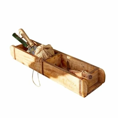 Abbildung von Loberon Pflanzkasten Dory, für Kräuter &amp; Pflanzen, Robustes Design, Nostalgischer Look, Gartenzubehör, Pflanzgefäß, Mangoholz, Eisen, braun