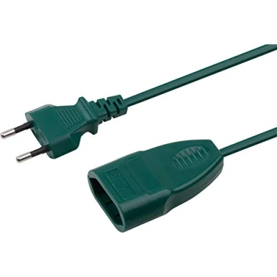 Abbildung von Meister Euro Verlängerung 5 m Kabel grün Kunststoffleitung IP20 Innenbereich Ideal für Lampen &amp; Lichterketten / Verlängerungskabel Stecker Kupplung 7431530