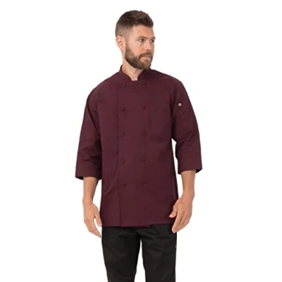 Abbildung von Chef Works Herren Marokko Kochmantel Kochjacke, Merlot, Large