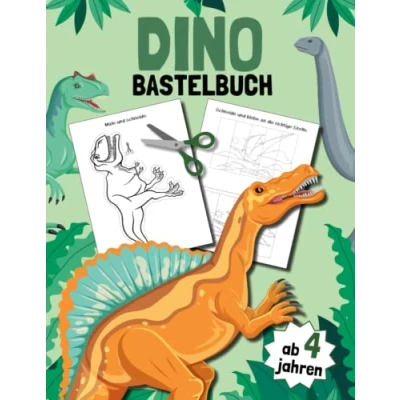 Abbildung von Dino bastelbuch ab 4 jahren: Schneiden Lernen, Kleben, Malen,und Basteln.
