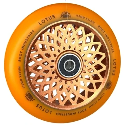Abbildung von Root Industries Lotus Stunt Scooter Rolle 110mm + Fantic26 Sticker (Radiant Orange/Pu Orange)