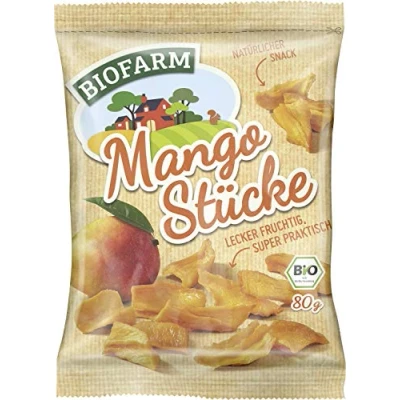 Abbildung von Biofarm Kluth Mangostücke, vegan, 80 g