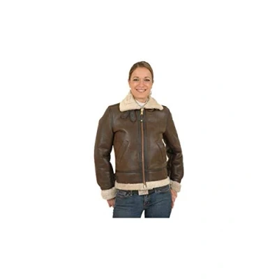 Abbildung von Schott NYC Damen Lederjacke Jacke LCW1257, Braun (dark brown 80), Gr. S