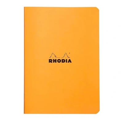 Abbildung von Rhodia 119188Cpack 10 Stück Notizbücher Orange A5 liniert 96 Seiten weißes Papier 80 g/m² Umschlag aus beschichtetem Karton, weich und wasserdicht