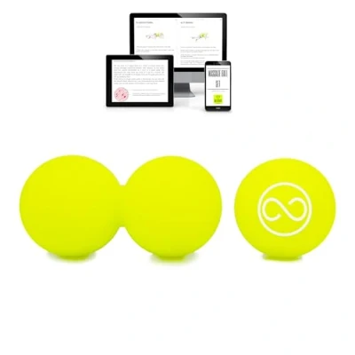 Abbildung von KALAHARI Massagebälle, Duoball, Faszienball und e Book Übungen auf Deutsch zur Selbstmassage, Faszientraining, Plantarfasziitis Entspannung, Fußmassage Triggerpunkt für Rücken Beine Füße Hände