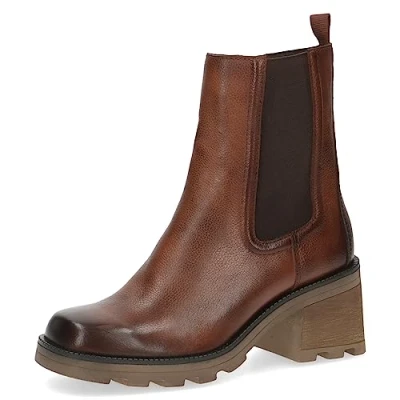 Abbildung von CAPRICE Damen Stiefeletten mit Absatz Blockabsatz Elegant, Braun (Cognac Nappa), 37 EU