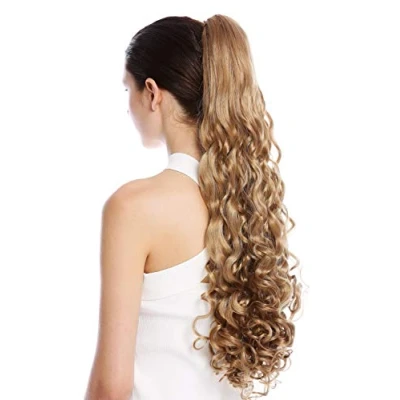 Abbildung von WIG ME UP N440 V 19 Haarteil Zopf Pferdeschwanz Locken lockig sehr lang 60 cm Dunkelblond Aschblond