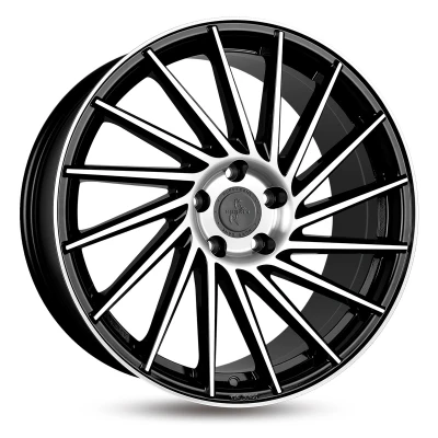 Abbildung von KESKIN 5 loch 18Zoll 112mm Alufelge KT17 Hurricane mattschwarz Front poliert KT178018511230BFP Felge