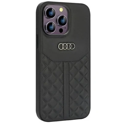 Abbildung von Audi Genuine Leather Hülle für iPhone 14 Pro Max 6.7&quot; Schwarz Hard AU TPUPCIP14PM Q8/D1 BK