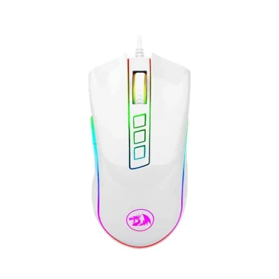 Abbildung von Ymdei Redragon M711W Cobra White Gaming Maus, optischer Sensor, Pixart P3325, 10.000 DPI, RGB Beleuchtung, 8 programmierbare Tasten, integrierter Speicher, 20 Millionen Klicks