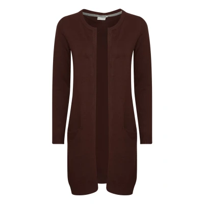 Abbildung von PULZ SARA LONG Strickjacke, Damen, Größe: Small, Java melange